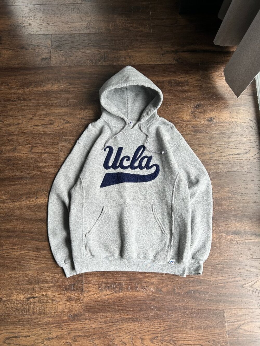 Russell Athletic Gray Hoodie with Navy UCLA Script